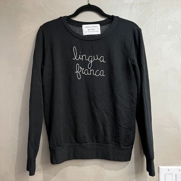 Lingua Franca x Whitney Sweater  Black Pullover Limited Edition Stateside S NEW - Picture 1 of 2